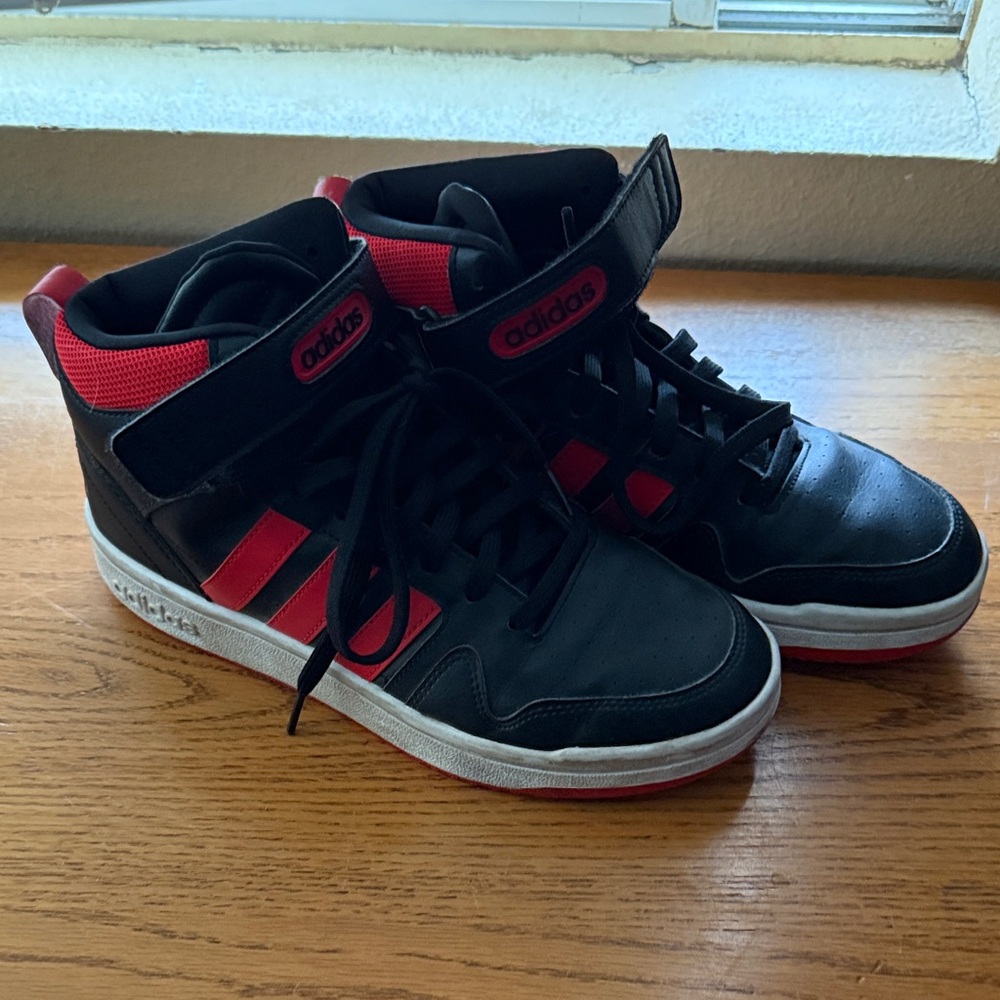 Adidas Black and Red High-Tops
